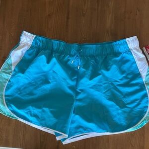 bcg Teal Athletic Shorts with White Side Panels